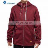 New Fashion Fancy Design Custom Men Adjustable Drawstring Hoodies Burgundy Tech Fleece Full Zip Hoodie thumbnail-1