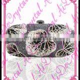 Aidocrystal 2016 New Arrival Leaf Patterns Crystal Beaded Clutches Handmade Evening Bag Ladies Party Bags