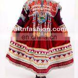 Tribal Banjara Kuchi Dress- Vintage Bohemian Embroidered With Coin and Tassels Dress- Afghanistan Kuchi Dress