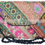 Vintage Hand Embroidery Zari Work evening Clutch Hand Bag Purse Shoulder ethnic Tribal Clutch Messenger cross body bag Indian