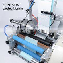 ZONESUN TB-190 Wine Double Side Sticker Round Water Semi Automatic Digital Bottle Labeling Machine For Plastic Bottle thumbnail-4