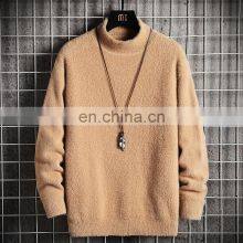 Factory Wholesale High Quality High-neck Loose Mink Fleece Winter Plus Velvet Thick Knitted Jacket Men's Sweater thumbnail-4
