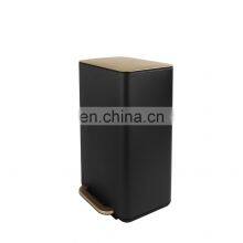 30L Big Dustbin Metal Trash Can With Slim Cover Garbage Waste Bin Bucket Kitchen Dustbin thumbnail-2