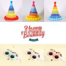 Color Block Birthday Hat Crown Funny Glasses Happy Birthday Party Supplies Kids Adult Paper Hat Glasses thumbnail-5