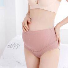 High Waist Breathable Ribbed Underwear Maternidad Bragas Maternity Panties Cotton Pregnant Women thumbnail-2