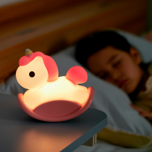 EGOGO Creative Silicone Baby Kids Toys Gift Bedroom Bedside Table Rocking Horse Lamp Rechargeable LED Night Light for Kids thumbnail-4