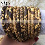 High Class Leather Cord Viya 2016 100% Genunie Stingray/Python Skin Rope for Leather Men Bracelet With Factory Wholesale Prices thumbnail-6