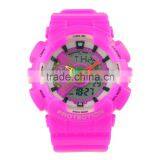 LP1369 Hot Product Stainless Steel Case Back Dual Time pu Bracelet Watch thumbnail-2