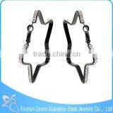 ZS17107 Surgical Steel Black Metal Earring Wholesale Latest Gorgeous Star Earrings thumbnail-1