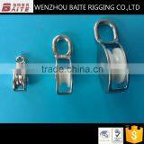 Zinc Alloy Nickel Plated China Manufacturer Small Single-wheel Pulley With Round Eye thumbnail-2