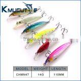 Wholesale China Kmucutie 3D Eyes Flash Laser Artificial Minnow Swimming Stick Baits 110mm 14g