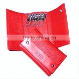 Red Handmade Embossed Women Leather Key Wallets thumbnail-1