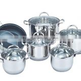 12pcs set of stainless steel dessini nobo cookware/megaware cookware
