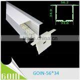 Big Size Aluminum Profile 34*56mm Recessed Led Aluminum Profile& Aluminum Housing Led Light Bar for Rigid Pcb thumbnail-1