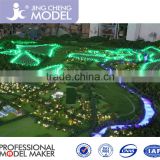 Architectural planning Model with special features such as parks, rivers, lakes, ponds