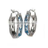 Hot Quality 316l Stainless Steel Huggie Earrings Blue Zircon Stone Earrings Jewellery thumbnail-1