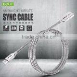 New Style 2.4A Ambilight Kirsite Zinc Android Micro USB Sync Cable