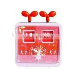 Calendar Clock,table Clock,twin Bell Clock,wooden Desk Clock