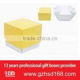 Yellow and White Unique Folding Chipboard Box (HSD-H3181)