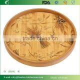 BR901/Traditional Classical Chinese Kongfu Bamboo Round Charger Tea Tray thumbnail-4
