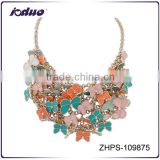 2016 new fashion design hot butterfly statement necklace