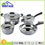 7pcs Saucepan, Frypan, Casserole Non-stick Cookware Stainless Steel Pot Set thumbnail-1