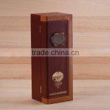 Chinese Factories Wholesale Custom Luxury Single Bottled Wine Box, Leather Brown Gift Box