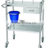Stainless Steel Multiple size WN120 Dressing Trolley with bucket and drawer