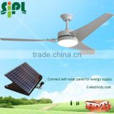Vent tool 2017 new design 60 inch 30 watt 24V dc motor solar panel powered solar ceiling fan