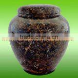 NATURAL STONE BLACK AND GOLD MARBLE URNS thumbnail-2