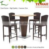 5 Pieces Outdoor Rattan Patio Bar Set thumbnail-1
