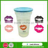 Novelty Sexy Lips Silicone Wine Glass Marker Silicone Wine Charms Silicone Bottle Charms Bottle Marker thumbnail-2