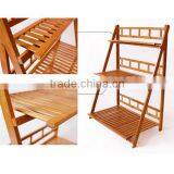 Popular Garden 3-tier Bamboo Plant Stand Flower Shelf for Outdoor Display thumbnail-4