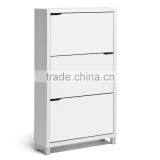 Foshan Home Entryways Shoe Rack Wood Shoe Storage Living Room Wood Dispaly Wholesale Wooden 3 Tiers Shoe Cabinet