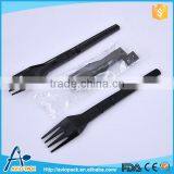 Portable Inflight Disposable Non Toxic Plastic Tableware Folding Cutlery Set thumbnail-1