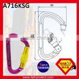 23KN D Shape Mountaineer Climbing Aluminum Carabiner With Screw Lock thumbnail-3