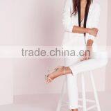 Korean Style Women Monochrome Lapel Tailored Blazer thumbnail-4