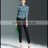 Latest Western Long Sleeve Lapel Print Shirt Design for Women thumbnail-4