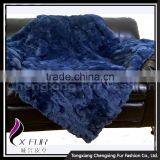CX-D-66E 2017 Newest Custom Genuine Rex Rabbit Fur Patchwork Fur Blanket thumbnail-1