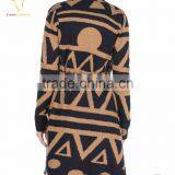Intarsia Pattern Winter Cardigan Coat for Women With Belt thumbnail-3