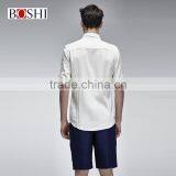 2015 New Stylish England Style Tops For Solid White Linen Leisure Shirt thumbnail-5