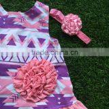 New Design Kids Swing Top Set Pink Azect Swing Top With Bloomer Sets Infant Toddler Outfits With Headband thumbnail-2