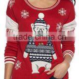 Custom Funny Pictures Festival Young Girls Wearing Knits Sweater for Christmas thumbnail-4