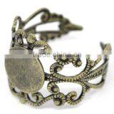 Antique Bronze Adjustable Filigree Ring Settings 18.3mm US 8 Ring Setting thumbnail-1