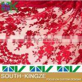 2016 Fashion Lace Fabric 1yard/ 7 Color Optional French Tulle Embroidered Flower Transparent Net For Wedd thumbnail-1