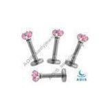 AAA Zircon Fancy Surgical Steel 16 Body Piercing Lip Labret Jewelry With Claw Setting thumbnail-1