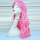 Wholesale Cheap Short Pink Synthetic Wig,Crazy Long Cosplay Wig For Party