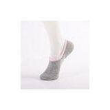 Gray Jacquard Women No Show Socks , Breathable Super No Show Socks thumbnail-1