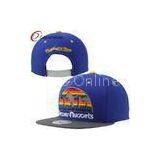 Blue Acrylic Flat Brimmed Baseball Caps , Snapback Hat With Adjustable Plastic Closure thumbnail-1