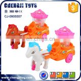 Kids pull line game lighting gharry plastic horse drawn vehicle pull toys carriage